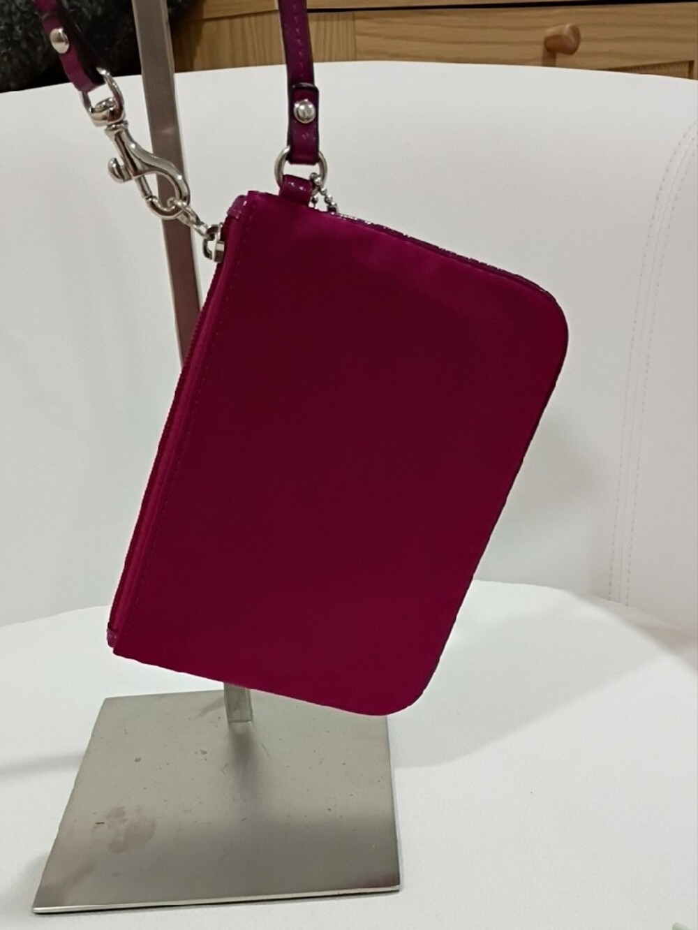 Coach Pink Sequin Circle Wristlet - Picture 2 of 7